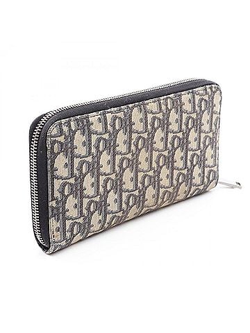 Christian Dior Christian Dior Dior Oblique Round Long Wallet, Canvas, Men's, Navy/Beige, 2ESBC252YSE_H05E (view 2)