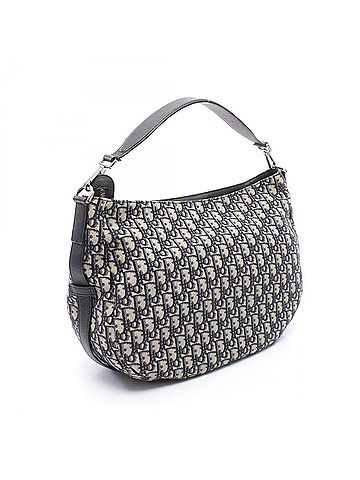 Christian Dior Christian Dior Dior SADDLE Saddle Bag Oblique 2-Way Shoulder Bag/Handbag Canvas Leather Women's Navy/Beige (view 2)