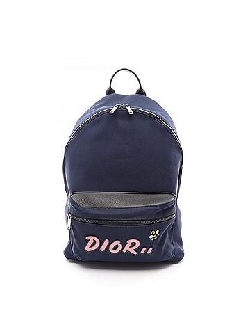 Christian Dior Christian Dior Dior HOMME × KAWS Backpack Handbag Nylon Leather Men's Navy Black 1KWBA064YLE (view 1)