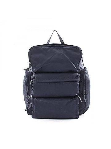 Prada Prada Triangle Logo Backpack/Handbag, Nylon Canvas, Women's, Navy (view 1)