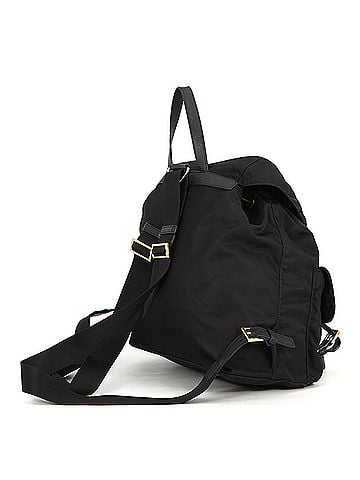 Prada Prada Nylon Flower Triangle Backpack 1BZ811 PRADA Handbag Black (view 2)