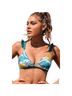 Cupshe Floral Blue Green Swimsuit Top Size S - photo 4