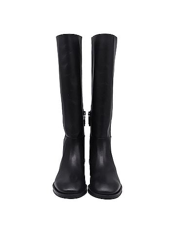 Stuart Weitzman  Stuart Weitzman Zipped Knee-High Boots in Black Leather (view 2)