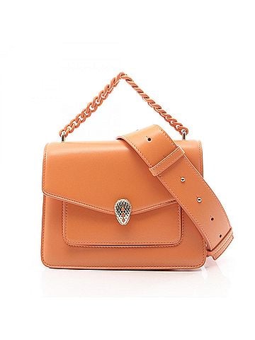 Bvlgari Bulgari BVLGARI Serpenti Forever 2-Way Handbag, Leather, Women's, Orange (view 1)