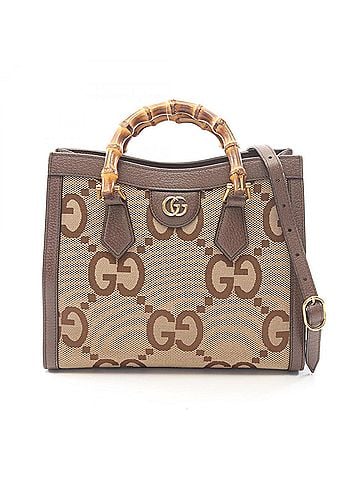 Gucci Gucci Diana Jumbo GG 2-Way Handbag, Canvas and Leather, Women's, Beige/Brown, 660195 (view 1)