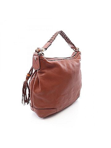 Gucci Gucci Bamboo Shoulder Bag/Handbag, Leather, Women's, Brown, 282338 (view 2)