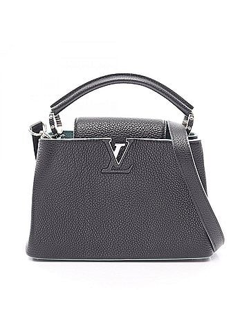Louis Vuitton Louis Vuitton Capucines BB Noir 2-Way Handbag, Leather, Taurillon Women's, Black/Blue (view 1)