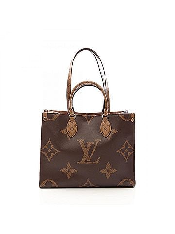 Louis Vuitton Louis Vuitton OnTheGo MM 2-Way Tote Bag/Handbag, Coated Canvas, Monogram Giant Reverse, Women's, Brown/Beige, M45039 (view 1)