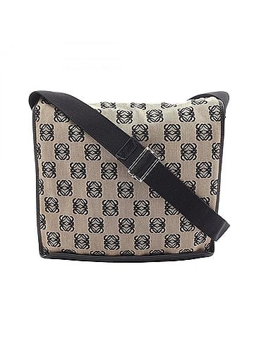 Loewe Loewe Anagram Shoulder Bag/Handbag, Canvas, Women's, Beige/Black (view 1)