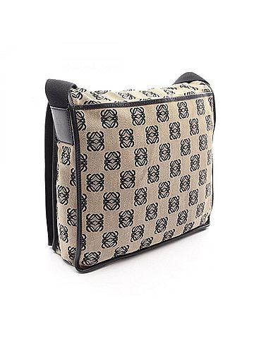 Loewe Loewe Anagram Shoulder Bag/Handbag, Canvas, Women's, Beige/Black (view 2)
