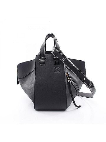 Loewe Loewe Hammock Small 2-Way Handbag, Leather, Women's, Navy/Black (view 1)