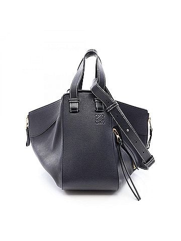 Loewe Loewe Hammock Small 2-Way Handbag, Leather, Women's, Navy/Black (view 1)