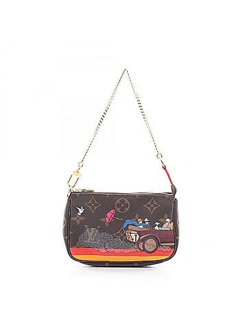 Louis Vuitton Louis Vuitton Mini Pochette Accessoires Illustré Handbag, Coated Canvas and Leather, Damier Pattern, Women's, Brown/Multicolor, M41655 (view 1)