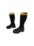 Charlotte Stone Solid Stripes Black Gold Boots Size 9 - photo 4