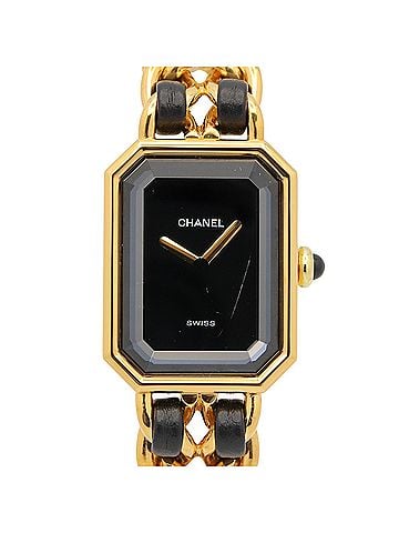 Chanel Chanel CHANEL Première M Watch, Gold Plated Leather, Women's, Black, H0001 (view 1)