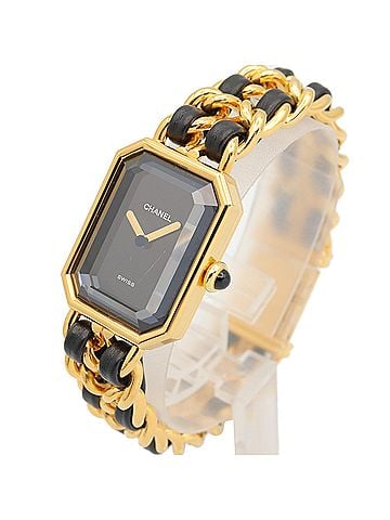 Chanel Chanel CHANEL Première M Watch, Gold Plated Leather, Women's, Black, H0001 (view 2)