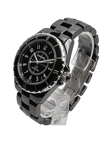 Chanel Chanel J12 Watch, Ceramic, Men's, Black, H0685 (view 2)