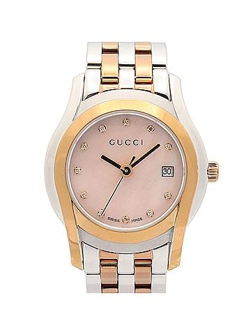 Gucci Gucci watch, GP (gold plated) stainless steel, women's, pinkish pink shell, 5500L (view 1)