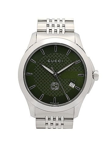 Gucci Gucci G-Timeless watch, stainless steel, men's, green. (view 1)