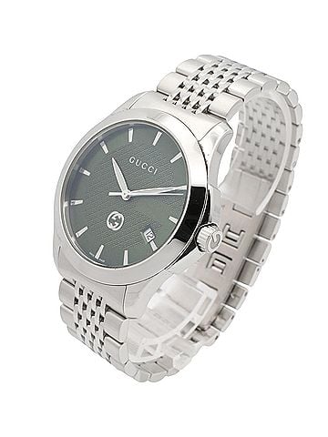 Gucci Gucci G-Timeless watch, stainless steel, men's, green. (view 2)