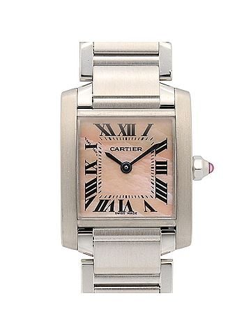 Cartier Cartier Tank Française SM Watch, Stainless Steel, Ladies, Pink/Pink Shell, W51028Q3 (view 1)
