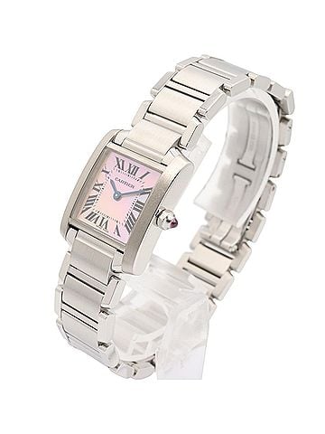 Cartier Cartier Tank Française SM Watch, Stainless Steel, Ladies, Pink/Pink Shell, W51028Q3 (view 2)