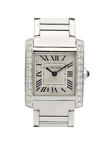 Cartier Cartier Tank Française SM Diamond Bezel Watch, Stainless Steel, Diamond, Ladies, Silver Tone, W4TA0020 (view 1)