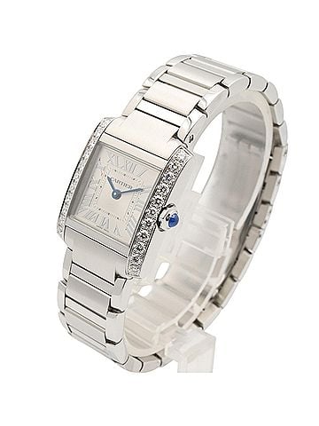 Cartier Cartier Tank Française SM Diamond Bezel Watch, Stainless Steel, Diamond, Ladies, Silver Tone, W4TA0020 (view 2)