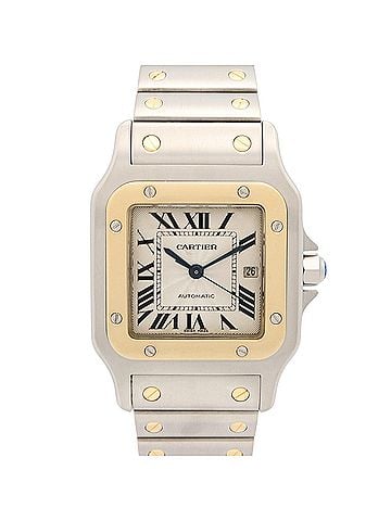 Cartier Cartier Santos Galbee LM Watch, 18K (Yellow Gold) Stainless Steel, Men's, Silver Tone, W20058C4 (view 1)