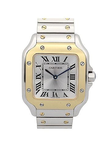 Cartier Cartier Santos de SM Watch, 18K (Yellow Gold) Stainless Steel, Ladies, Silver Tone, W2SA0033 (view 1)