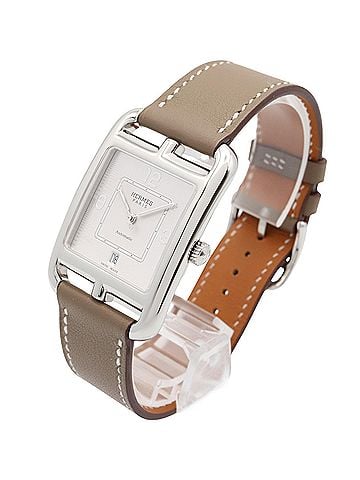 Hermès Hermes Cape Cod Date Watch, Stainless Steel, Leather Strap, Men's, Silver Tone, CC1.710a (view 2)