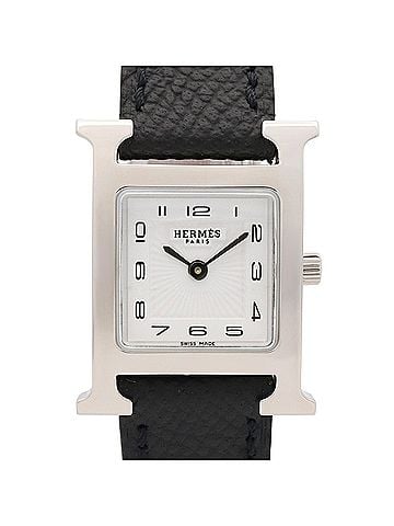 Hermès Hermes H-Watch, Women's Watch, Stainless Steel, Leather Strap, White (HH1.201) (view 1)
