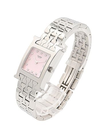 Hermès Hermes H-Watch, Stainless Steel, Diamond, Ladies' Watch, Pink Tone, Shell, HH1.210 (view 2)