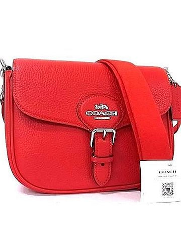 Coach COACH Amelia Saddle Bag CP107 Red Leather Crossbody for Women (view 1)