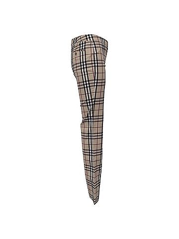 Burberry Burberry Vintage Check Flared Trousers in Beige Cotton (view 2)