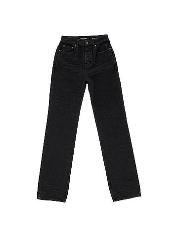 Saint Laurent Saint Laurent High Waist Jeans in Black Cotton (view 1)