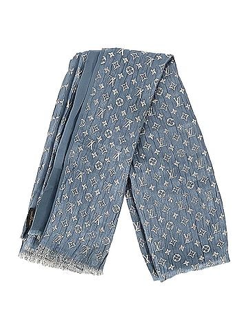 Louis Vuitton Louis Vuitton Monogram Scarf in Light Blue Silk (view 1)