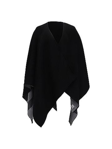 Burberry  Burberry V-Neck Poncho in Black Wool (view 1)