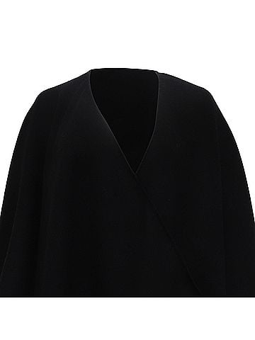 Burberry  Burberry V-Neck Poncho in Black Wool (view 2)