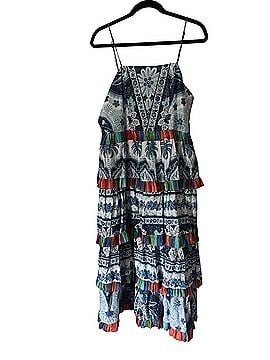FARM Rio Blue Palms Frilled Cocktail Dress (view 1)