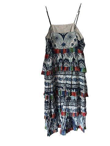 FARM Rio Blue Palms Frilled Cocktail Dress (view 2)