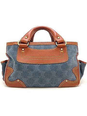 Céline CELINE Boogie Bag Macadam Handbag Denim x Leather Blue Brown Women's 353324 (view 1)