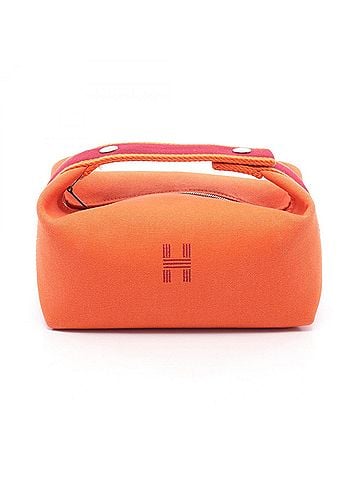 Hermès Hermes Bride à Brac PM Handbag, Canvas, Women's, Orange/Burgundy, H104222M 05 (view 1)