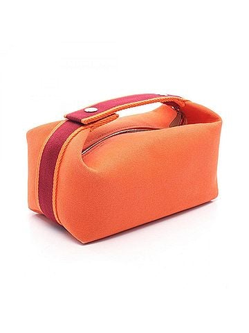 Hermès Hermes Bride à Brac PM Handbag, Canvas, Women's, Orange/Burgundy, H104222M 05 (view 2)