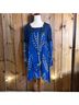 Floreat Print Blue Black Casual Dress Size 4 - photo 4