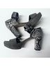 Stuart Weitzman 100% Leather Snake Print Gray Heels Size 6 1/2 - photo 3