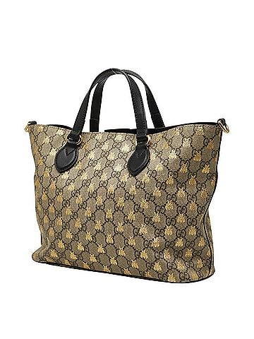 Gucci Gucci GG Supreme Bee Handbag/Shoulder Bag 2WAY 473887 Beige Black Leather Women's GUCCI (view 2)