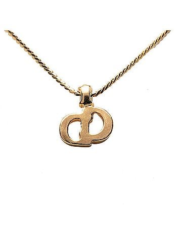 Christian Dior Christian Dior Dior CD logo necklace, gold plated, with rhinestones, for women. (view 2)