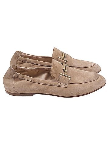Tod's Tod's Double T Elastic Loafers in Beige Suede (view 1)