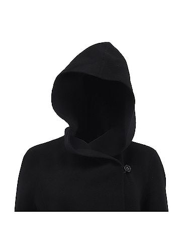 Theory  Theory Belted Hooded Coat in Black Wool (view 2)